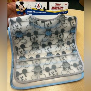 Disney Junior Mickey Mouse 2 pack toddler bibs, Blue & Grey
